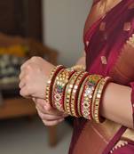 Maroon color 1 set of thread bangle