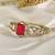 Gold plated kundan red stone bangle