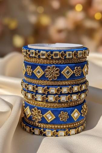 Blue color 1 set of thread bangle