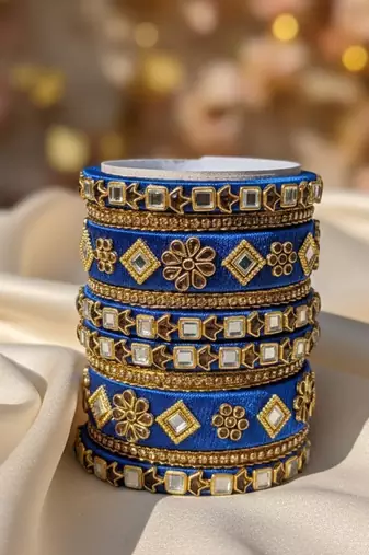 Blue color 1 set of thread bangle