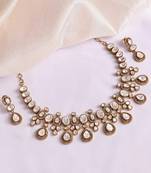 Gold plated kundan necklace set