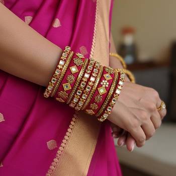 Maroon color 1 set of thread bangle 1