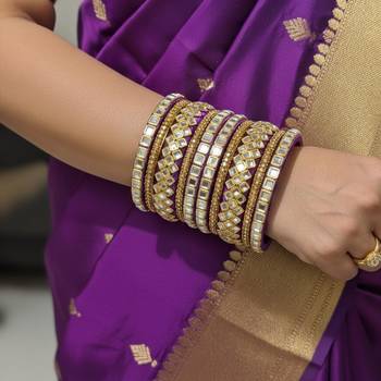 Purple color 1 set of thread bangle 1