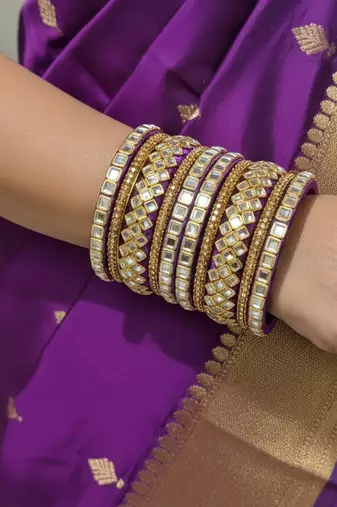 Purple color 1 set of thread bangle