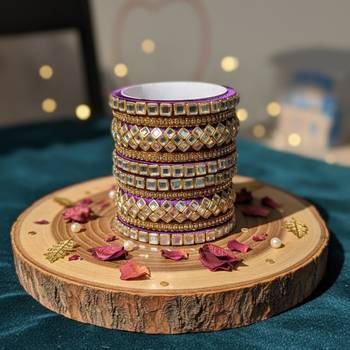 Purple color 1 set of thread bangle 2