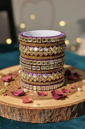 Purple color 1 set of thread bangle