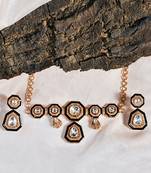Gold plated kundan choker necklace set