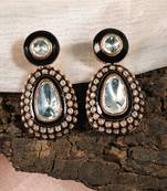 Gold plated kundan dangler earrings