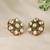 Gold plated kundan green stones stud earrings