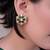 Gold plated kundan green stones stud earrings
