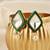 Gold plated kundan green stones stud earrings