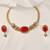 Gold plated kundan red stones necklace set