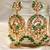 Gold plated kundan green stones chandbali earrings