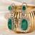 Gold plated kundan green stones dangler earrings