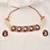 Gold plated kundan red stones choker necklace set