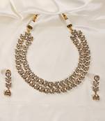 Gold plated kundan necklace set