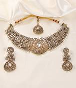 Gold plated kundan necklace set