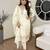 Women's Ivory Viscose Silk Kurta Set with Embroidered Neckline & 3/4 Sleeves