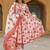 Cotton Slub Printed Kurti Set with Silk Dupatta V Neck Three Quarter Sleeves Lace Work