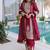 Maroon Sequins & Coding Embroidered Kurta Set