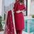 Maroon Sequins & Coding Embroidered Kurta Set