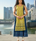 Red  cotton inner with chanderi layered jacket kurti set