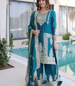 Firozi Sequins & Coding Embroidered Kurta Set