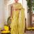 Yellow embroidered tissue silk saree