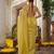 Yellow embroidered tissue silk saree
