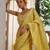 Yellow embroidered tissue silk saree