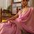 Pink embroidered tissue silk saree