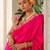 Pink embroidered silk saree