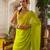 Green embroidered chiffon saree