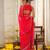 Red embroidered organza saree