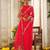 Red embroidered organza saree