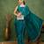 party wear lycra solid embellished saree with unstiched blouse piece_rama blue