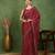 party wear lycra solid embellished saree with unstiched blouse piece_maroon