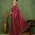 party wear lycra solid embellished saree with unstiched blouse piece_maroon