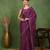 party wear lycra solid embellished saree with unstiched blouse piece_magenta