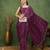 party wear lycra solid embellished saree with unstiched blouse piece_magenta