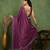 party wear lycra solid embellished saree with unstiched blouse piece_magenta