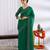 party wear chiffon solid embellished saree with unstiched blouse piece_dark green