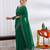 party wear chiffon solid embellished saree with unstiched blouse piece_dark green