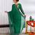 party wear chiffon solid embellished saree with unstiched blouse piece_dark green
