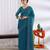 party wear chiffon solid embellished saree with unstiched blouse piece_dark turquoise