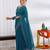 party wear chiffon solid embellished saree with unstiched blouse piece_dark turquoise