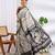 party wear cotton blend floral print saree with unstiched blouse piece_white