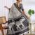 party wear cotton blend floral print saree with unstiched blouse piece_white