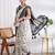 party wear cotton blend floral print saree with unstiched blouse piece_white