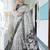 party wear cotton blend floral print saree with unstiched blouse piece_white